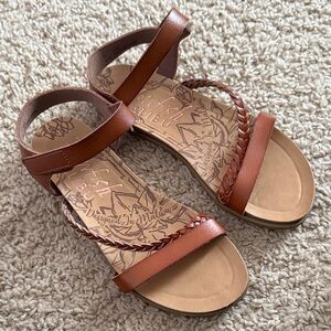 Stylish Brown Braided Kids Sandals